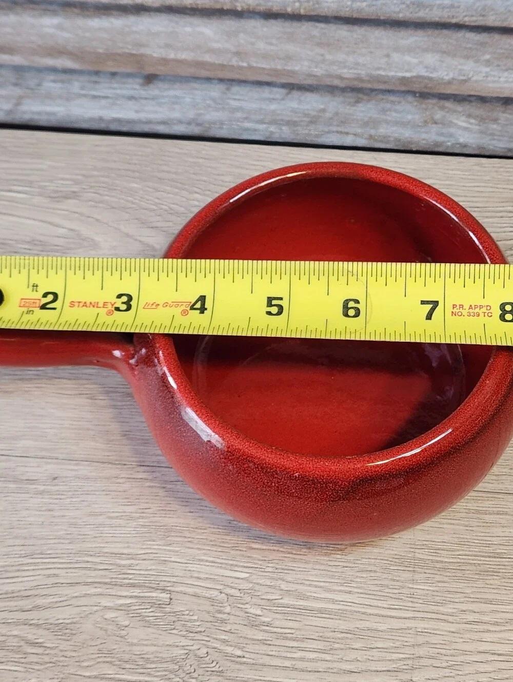 Red Glazed Terracotta Soup Chili Handled Bowl Made in Italy by De Silva
